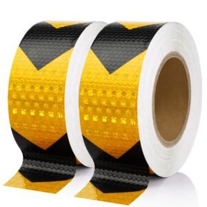Reflective Arrow Black/Yellow Safety Tape 2 Inch 25 meter