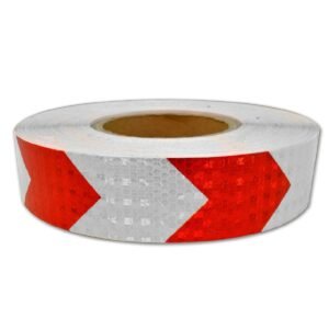 Reflective Arrow White/Red Safety Tape 2 Inch 25 meter